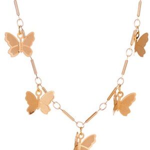 Elegant 925 Sterling Gold Butterfly Necklace